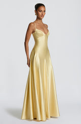 Elara | Women's Evening Satin Cupped Maxi Dress | The Bellemont Sisters Australia