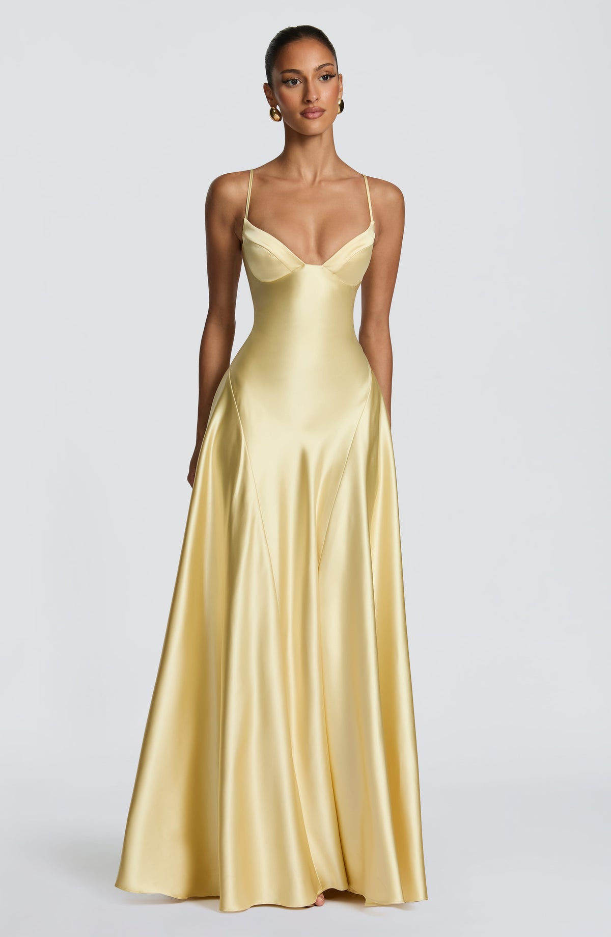 Elara | Women's Evening Satin Cupped Maxi Dress | The Bellemont Sisters Australia