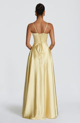 Elara | Women's Evening Satin Cupped Maxi Dress | The Bellemont Sisters Australia