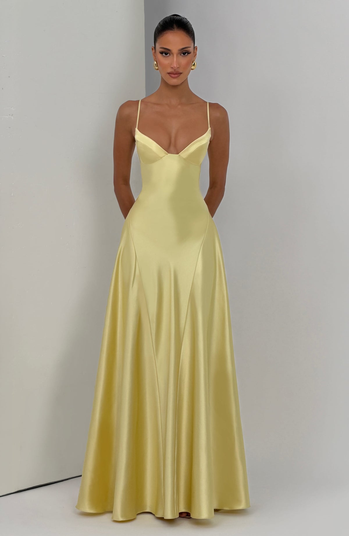 Elara | Women's Evening Satin Cupped Maxi Dress | The Bellemont Sisters Australia