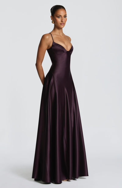 Elara | Women's Evening Satin Cupped Maxi Dress | The Bellemont Sisters Australia