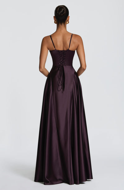 Elara | Women's Evening Satin Cupped Maxi Dress | The Bellemont Sisters Australia
