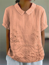Lily | Floral Embroidered Shirt – Orange | The Bellemont Sisters Australia