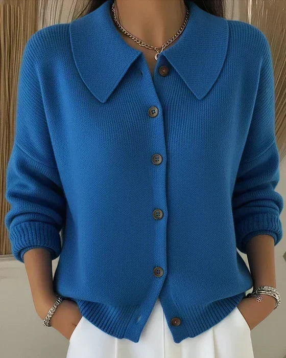 Vespera™ | Button Collar Cardigan – Blue | The Bellemont Sisters Australia