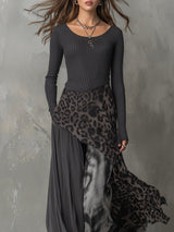 Martina - Long bohemian-style dress with leopard print | The Bellemont Sisters Australia