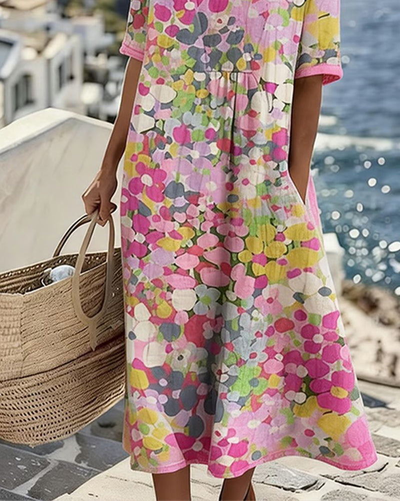 ELENA™ - ELEGANT FLORAL SUMMER MIDI DRESS | The Bellemont Sisters Australia