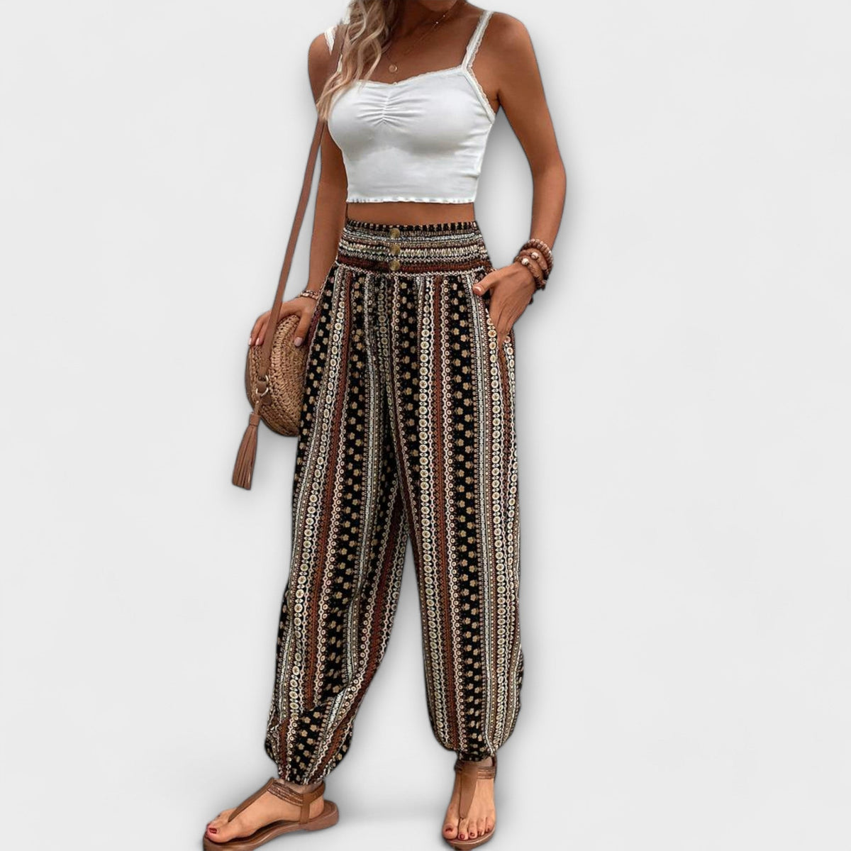 Scarlett - Pants With Ethnic Graphic | The Bellemont Sisters Australia