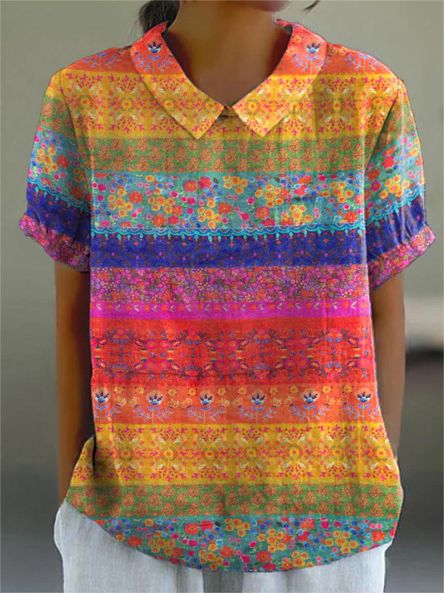 Maya | Floral Striped Shirt – Multicolor | The Bellemont Sisters Australia