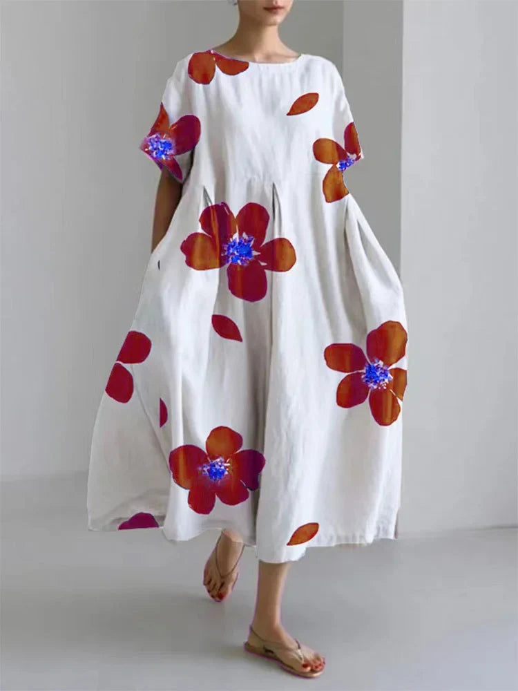 Novi floral summer dress – Red | The Bellemont Sisters Australia
