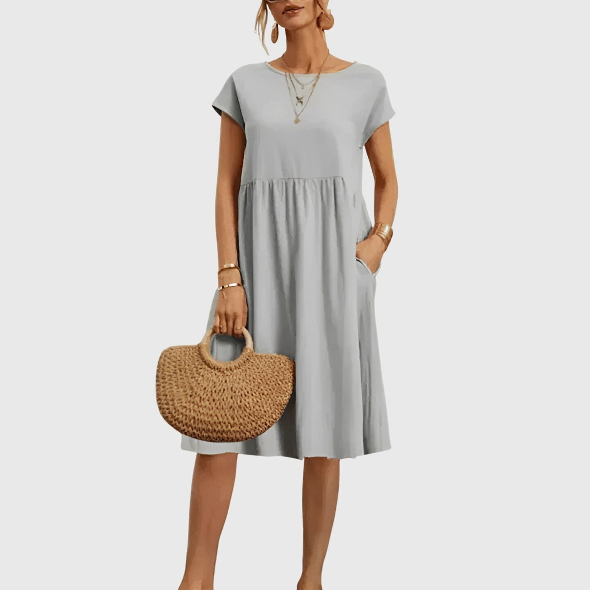 Mirabel | Elegant Spring Dress – Gray | The Bellemont Sisters Australia