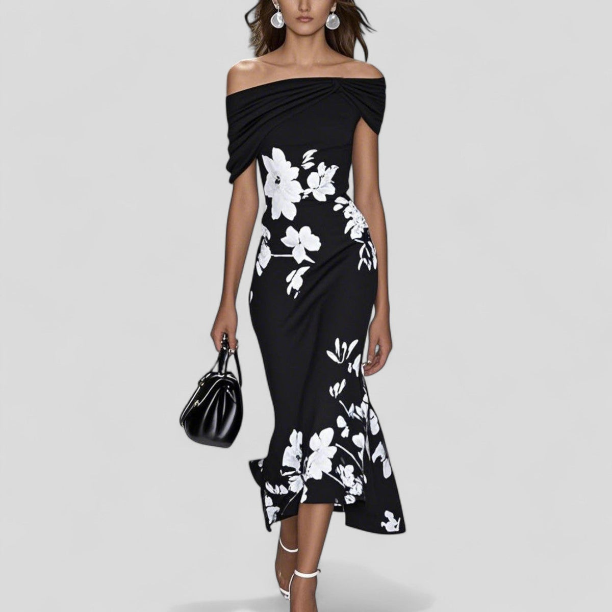 Erin | Elegant Midi Dress – Black | The Bellemont Sisters Australia