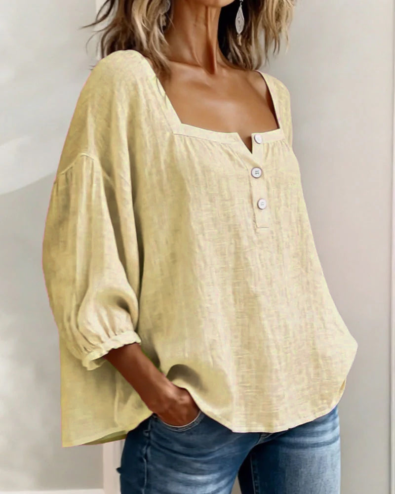 Diane | Square Neck Lantern Sleeve Shirt | The Bellemont Sisters Australia