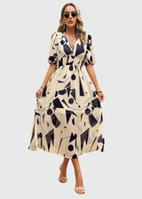 Merlin | Flattering Floral Midi Dress – Apricot | The Bellemont Sisters Australia