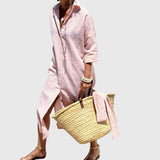 Ellen | Classic Striped Dress – Pink | The Bellemont Sisters Australia