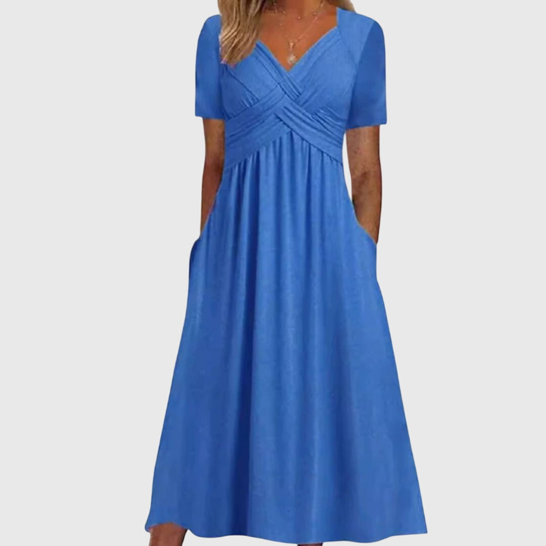 Amanda - Flattering Dress – Blue | The Bellemont Sisters Australia