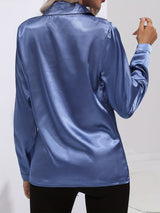 Sarah | Women’s Button Down Long Sleeve Satin Blouses | The Bellemont Sisters Australia