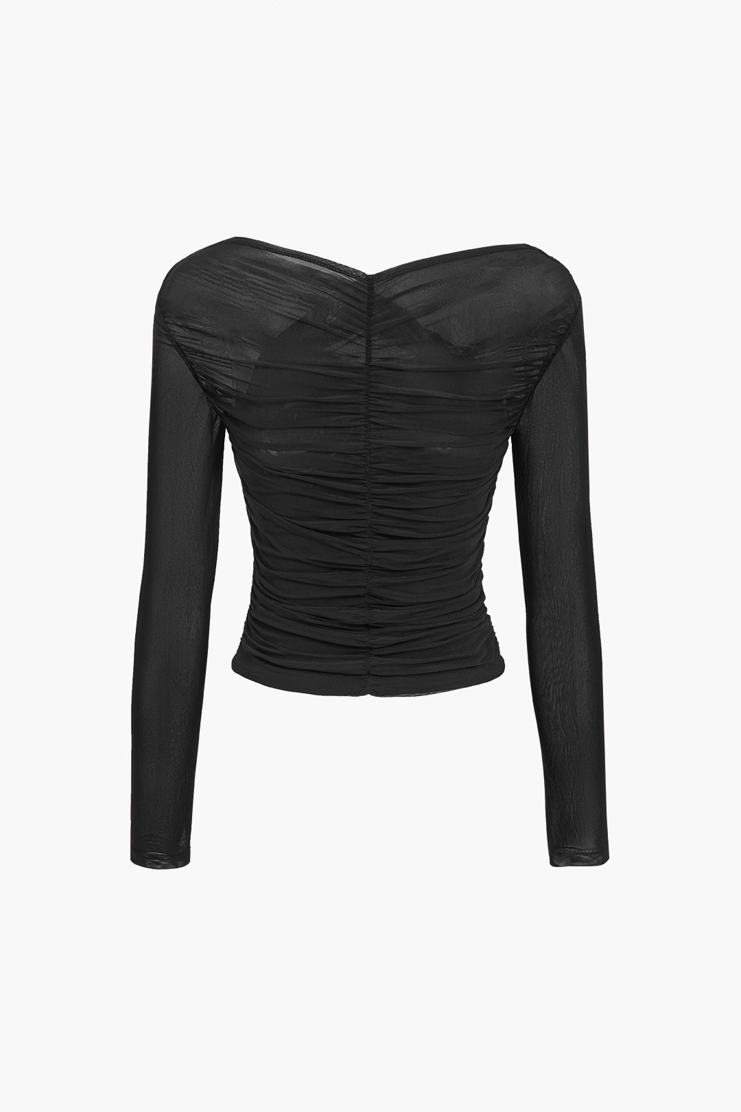 Michelle | Women Ruched Mesh Long Sleeve Top | The Bellemont Sisters Australia