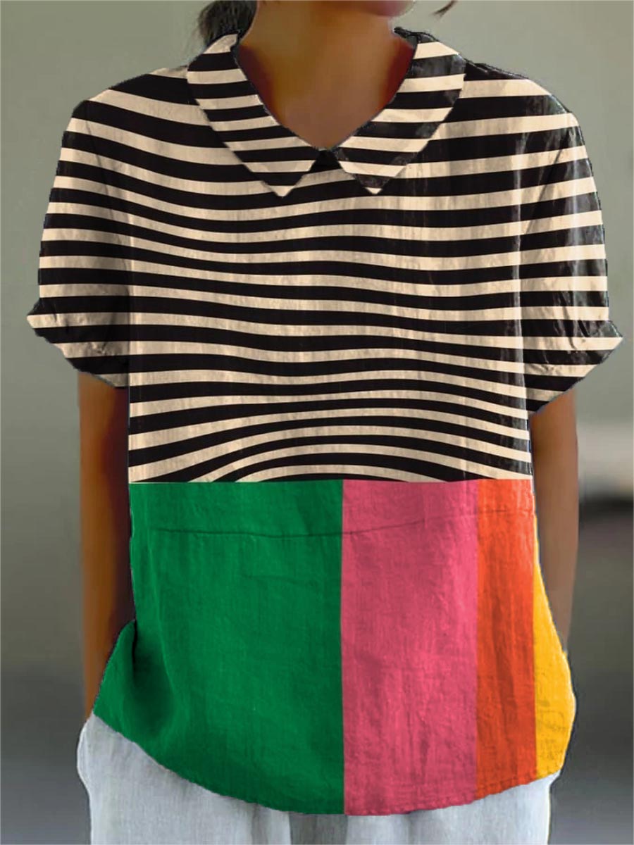 Eva | Bold Stripes and Color Block Shirt – Multicolor | The Bellemont Sisters Australia