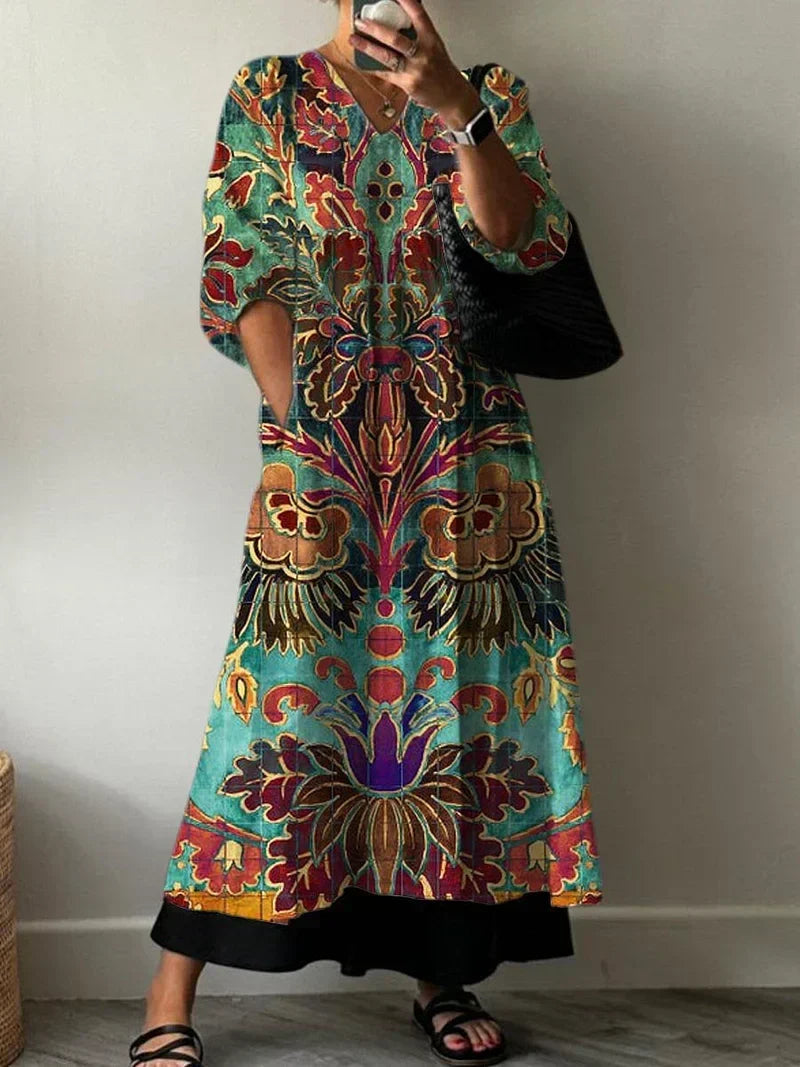 Elegant Dress with Carolina Print | The Bellemont Sisters Australia