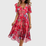 Catalina | Chic Midi Dress – Red | The Bellemont Sisters Australia