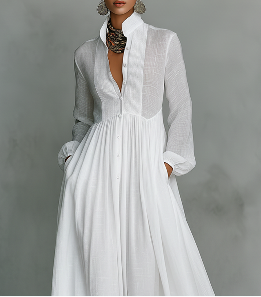 Serena | Flowing Button-Front Maxi Dress | The Bellemont Sisters Australia