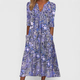 Queenie | Elegant Summer Dress – Blue | The Bellemont Sisters Australia