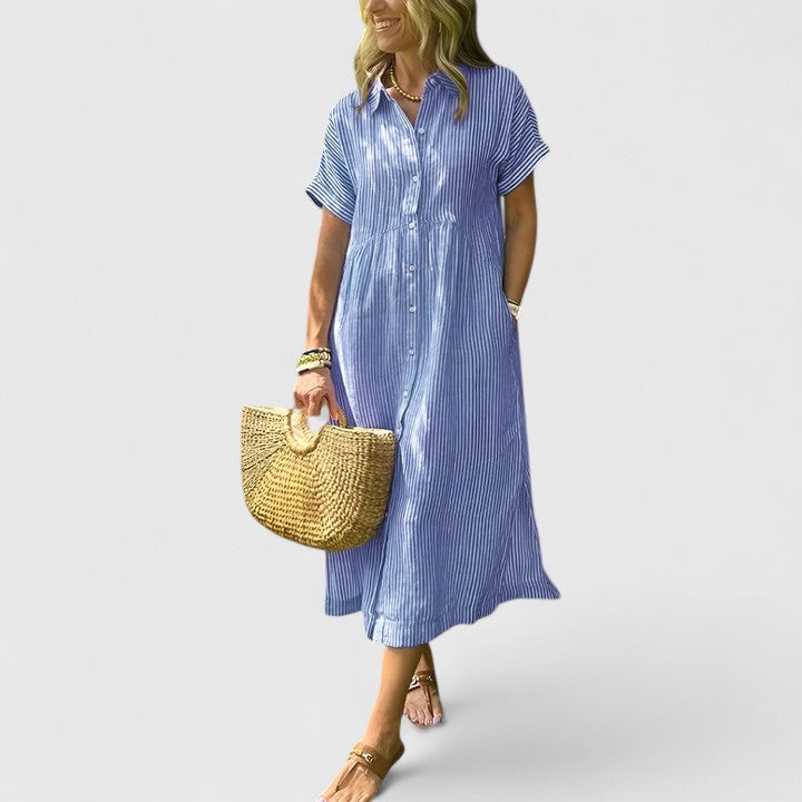 Amara | Comfortable Dress – Blue | The Bellemont Sisters Australia