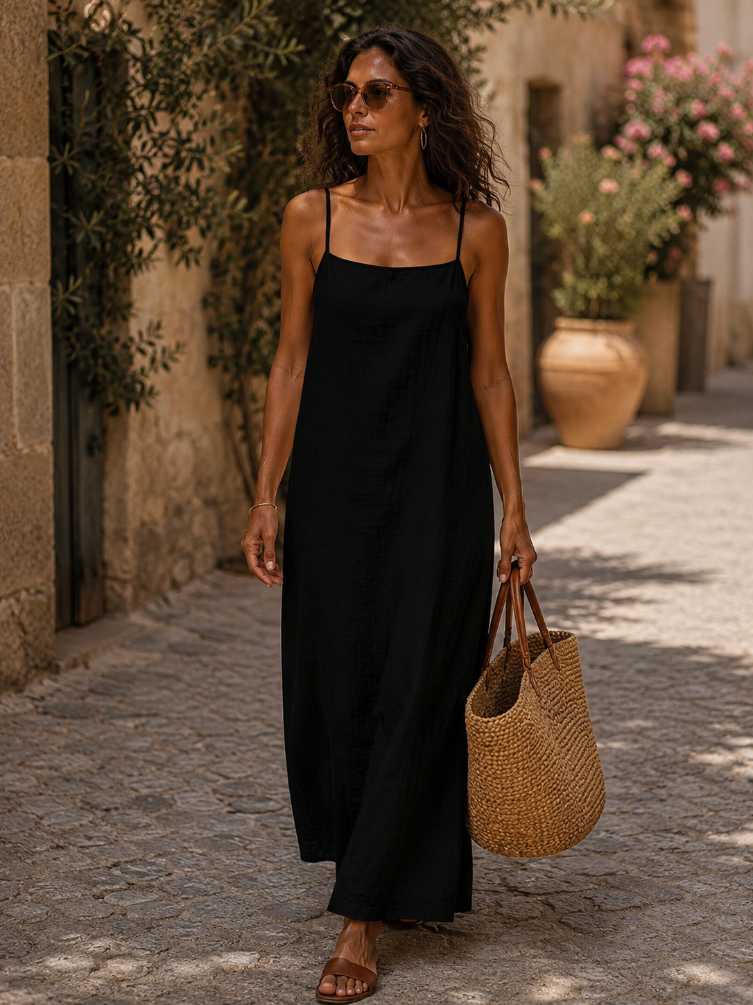 Colette - Breezy Maxi Slip Dress – Black | The Bellemont Sisters Australia