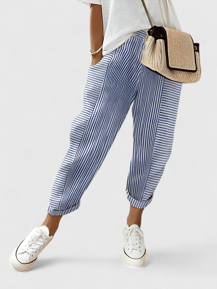 Elvira | Comfortable Pants – Blue | The Bellemont Sisters Australia