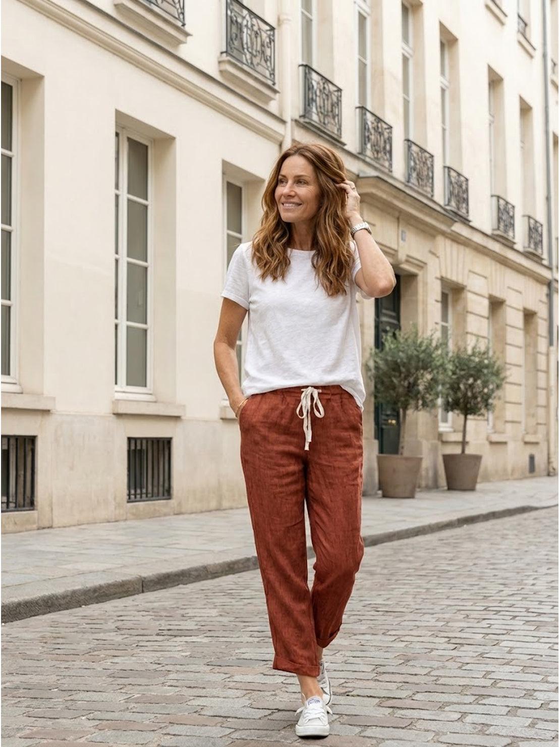 Alexa | Women's Drawstring Waist Casual Slim Fit Pants | The Bellemont Sisters Australia