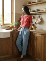 Alexa | Women's Drawstring Waist Casual Slim Fit Pants | The Bellemont Sisters Australia