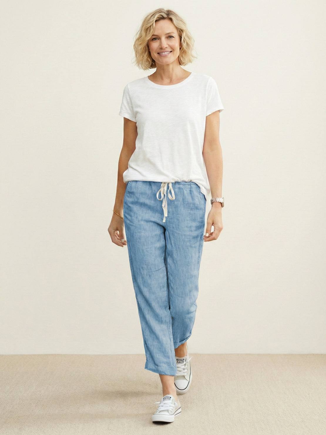 Alexa | Women's Drawstring Waist Casual Slim Fit Pants | The Bellemont Sisters Australia