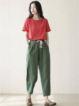 Alexa | Women's Drawstring Waist Casual Slim Fit Pants | The Bellemont Sisters Australia