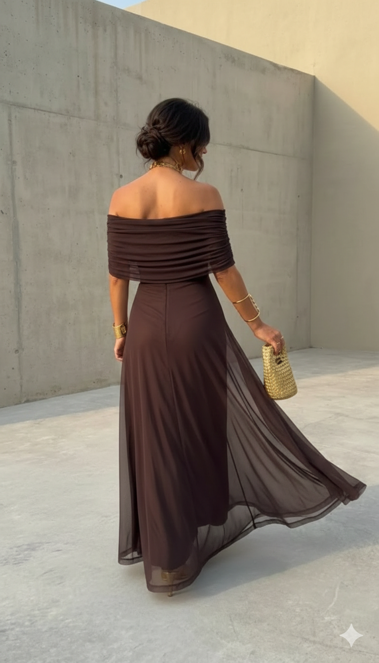 Uma | Flowing wide dress with elegant design | The Bellemont Sisters Australia