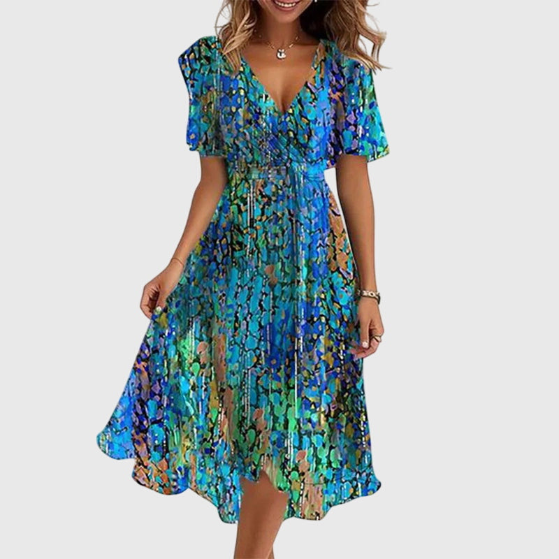 Catalina | Chic Midi Dress – Blue | The Bellemont Sisters Australia