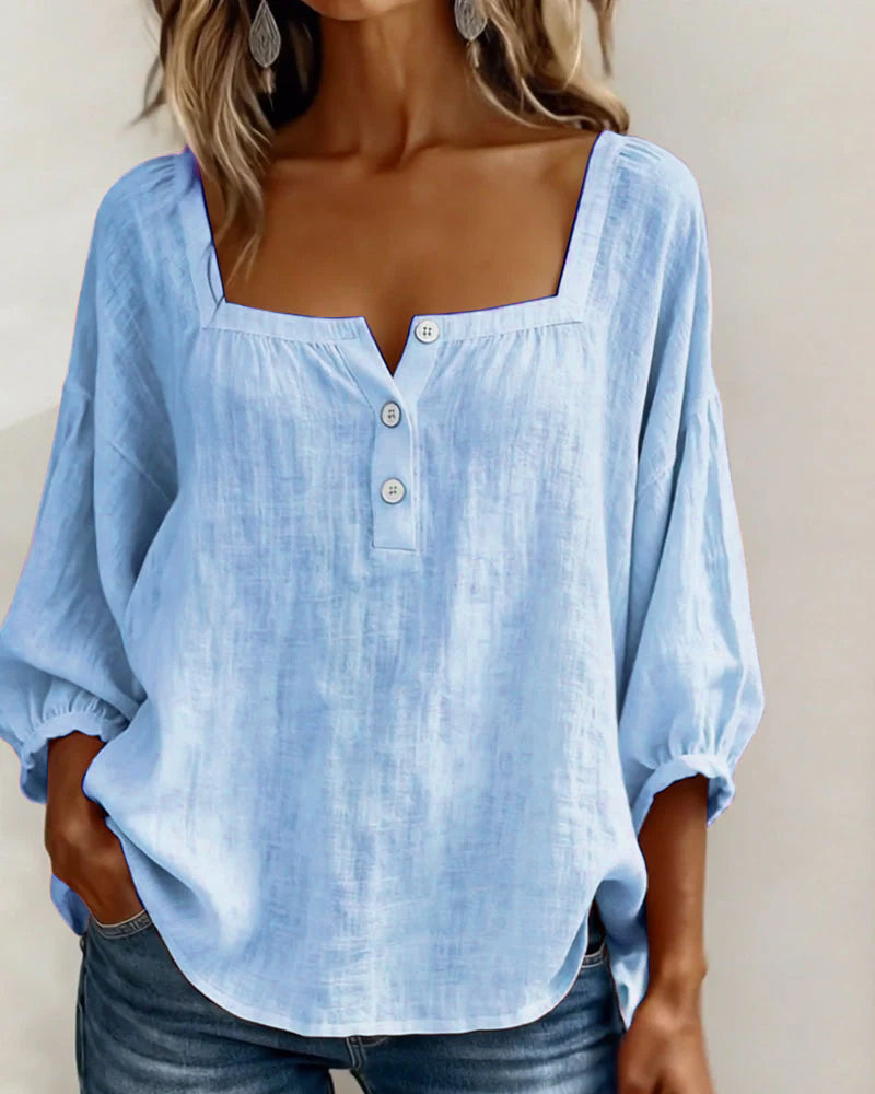 Diane | Square Neck Lantern Sleeve Shirt | The Bellemont Sisters Australia