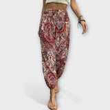 Scarlett - Pants With Ethnic Graphic – Red | The Bellemont Sisters Australia