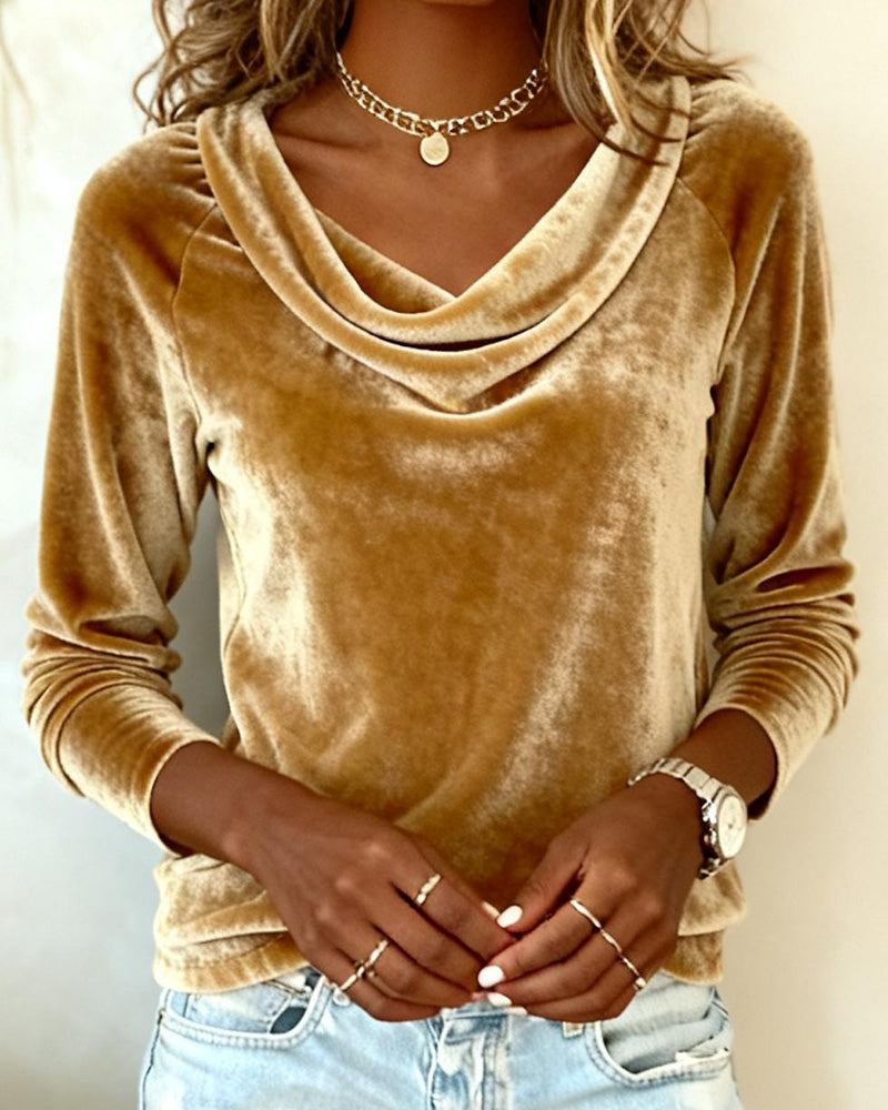 Margaret - Luxurious Velvet Drape-Neck Top | The Bellemont Sisters Australia