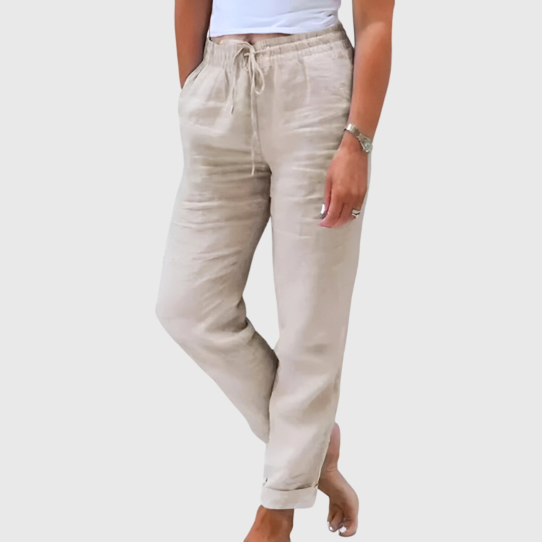 Margaret | Elegant Women's Pants – Beige | The Bellemont Sisters Australia