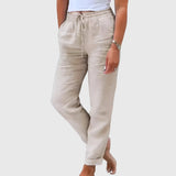 Margaret | Elegant Women's Pants – Beige | The Bellemont Sisters Australia