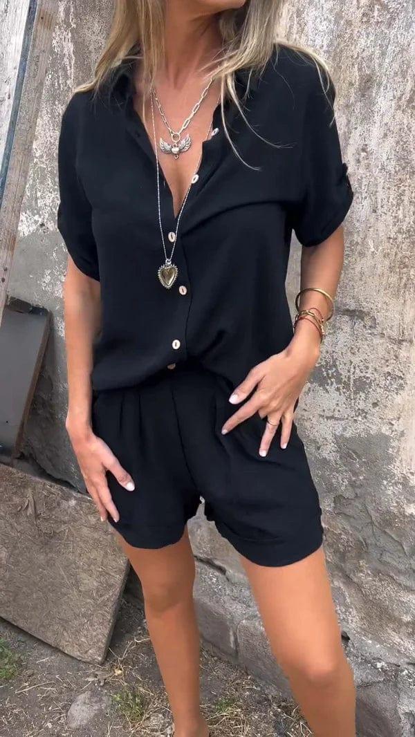 Hayes | Breezy Linen Set – Black | The Bellemont Sisters Australia