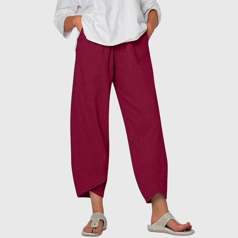 Leona | Comfortable Pants – Red | The Bellemont Sisters Australia
