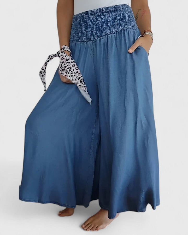 Elona | Comfortable Pants – Blue | The Bellemont Sisters Australia