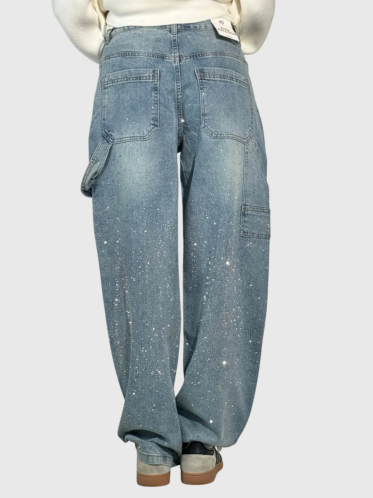Kimberly | Women’s Sparkle Diamond Denim Pants – Light Blue | The Bellemont Sisters Australia