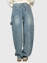 Kimberly | Women’s Sparkle Diamond Denim Pants – Light Blue | The Bellemont Sisters Australia