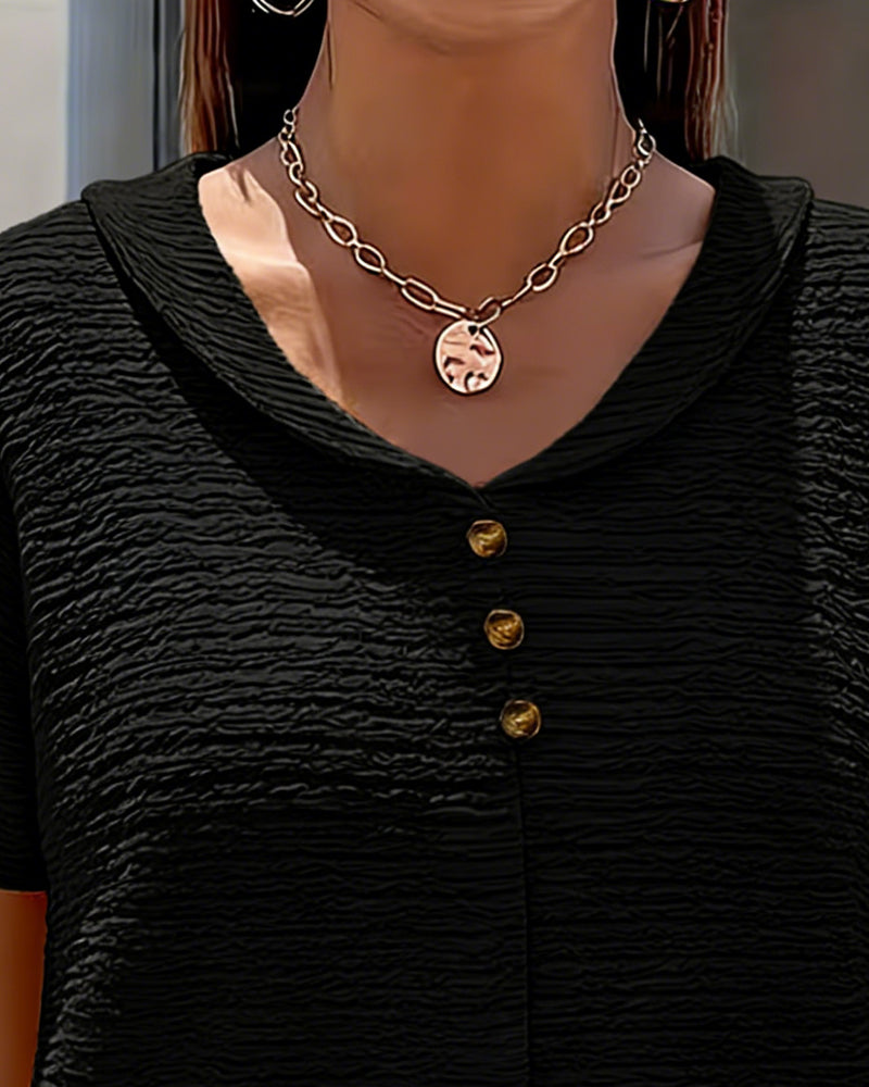 Barbara|Collar T-Shirt with Buttons | The Bellemont Sisters Australia