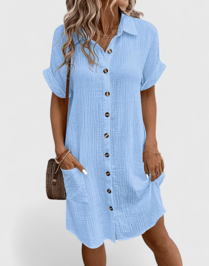 Gianelleza | Sophisticated Midi Dress – Blue | The Bellemont Sisters Australia