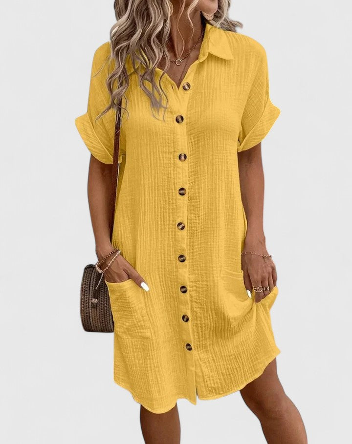 Gianelleza | Sophisticated Midi Dress – Yellow | The Bellemont Sisters Australia