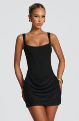 Isabella | Women's Elegant Corset Homecoming Dress – Black | The Bellemont Sisters Australia