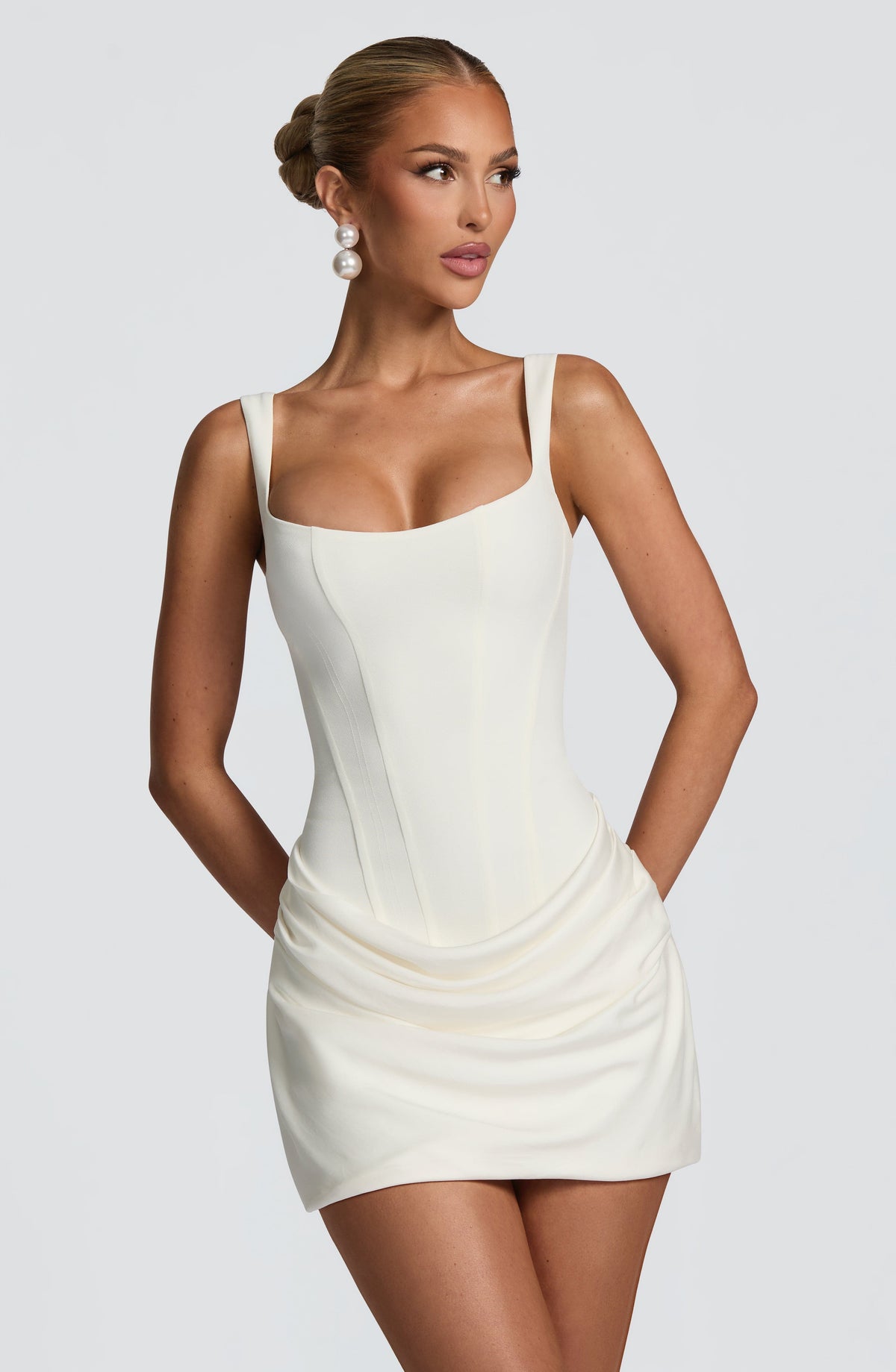 Isabella | Women's Elegant Corset Homecoming Dress – White | The Bellemont Sisters Australia